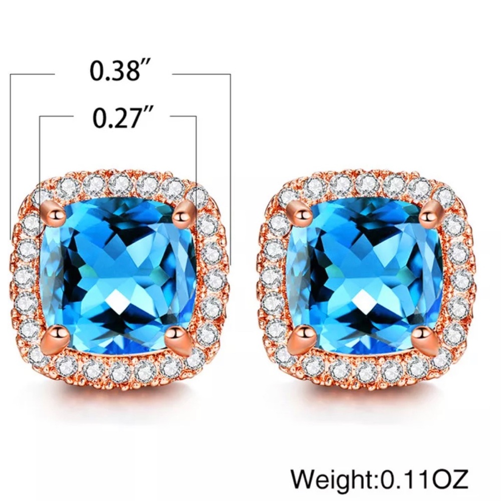 Rose Gold White Diamond Studs - Picture 4 of 4